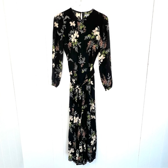 Reformation NWT black floral long sleeves jumpsuit 6 - Picture 1 of 12